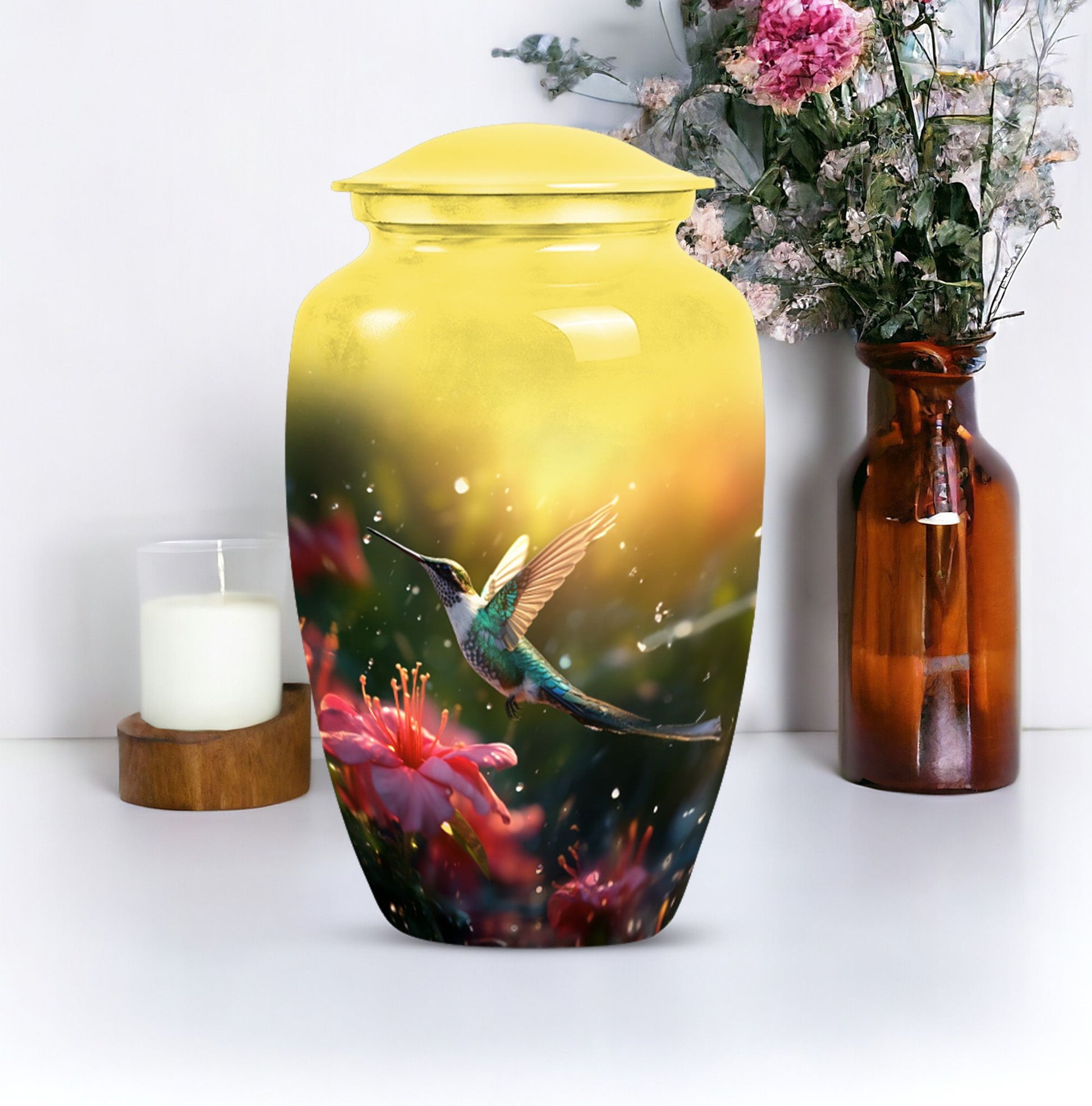 Classic Abstract Design Memorial Urn for Human Ashes.