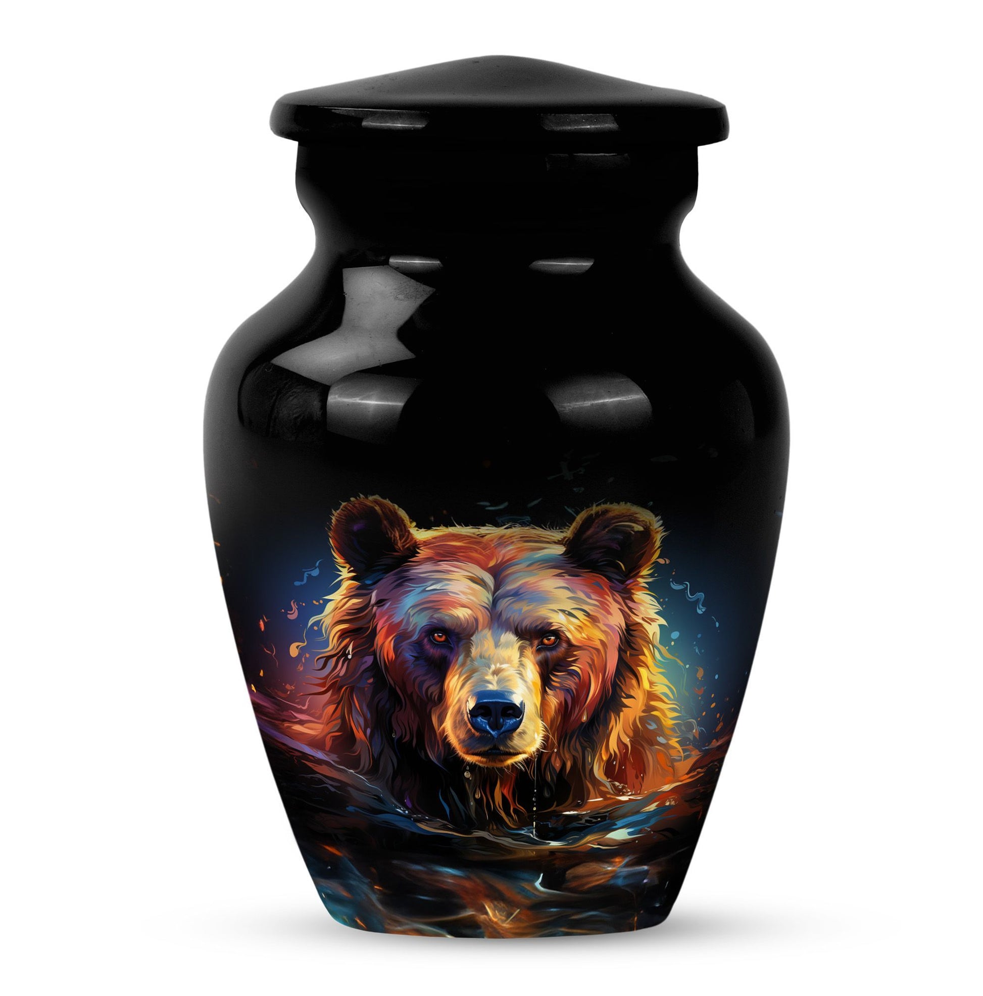 bear urn for adult ashes with engraving option.