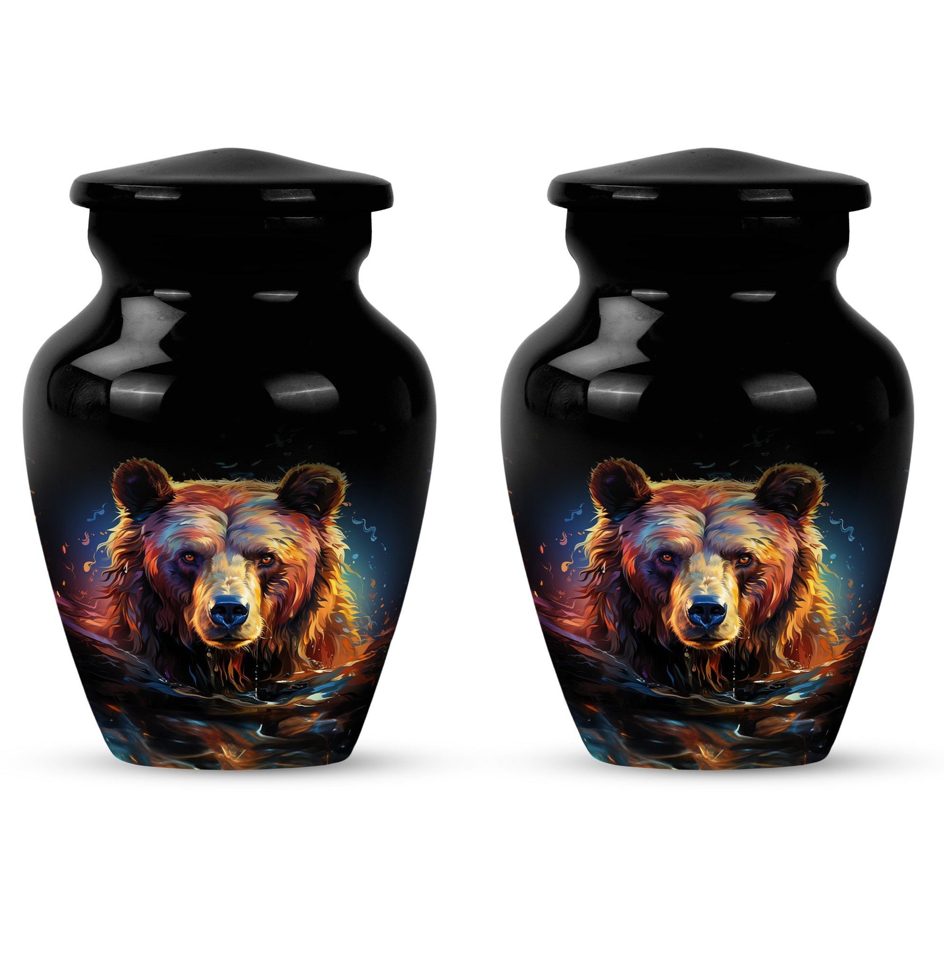 bear urn for adult ashes with engraving option.