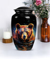 bear urn for adult ashes with engraving option.