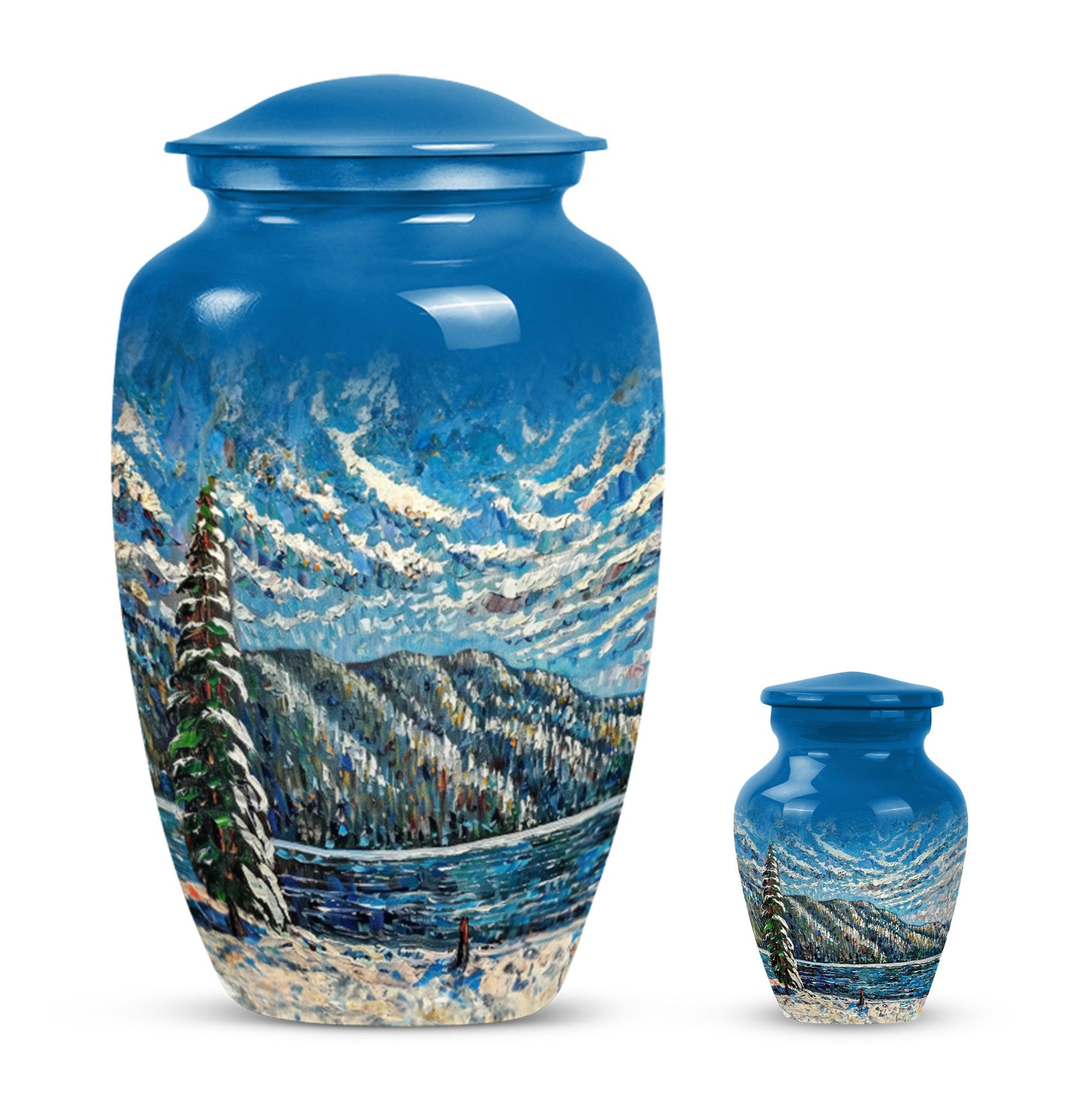 Classic 10-inch Mountains Urn, a large cremation urn.