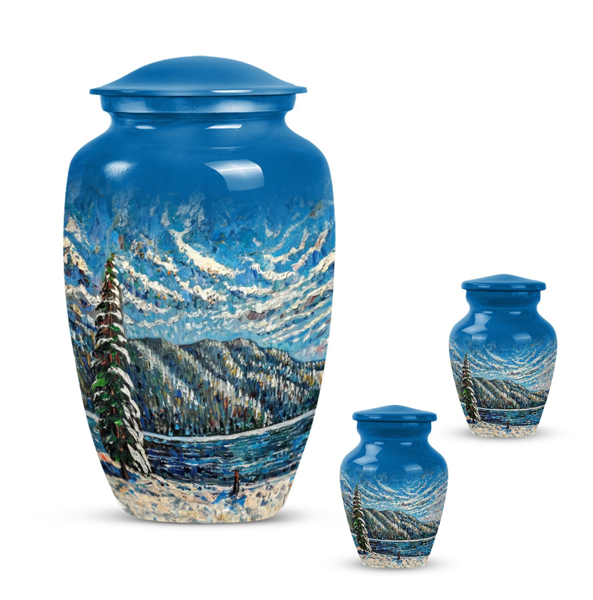 Classic 10-inch Mountains Urn, a large cremation urn.