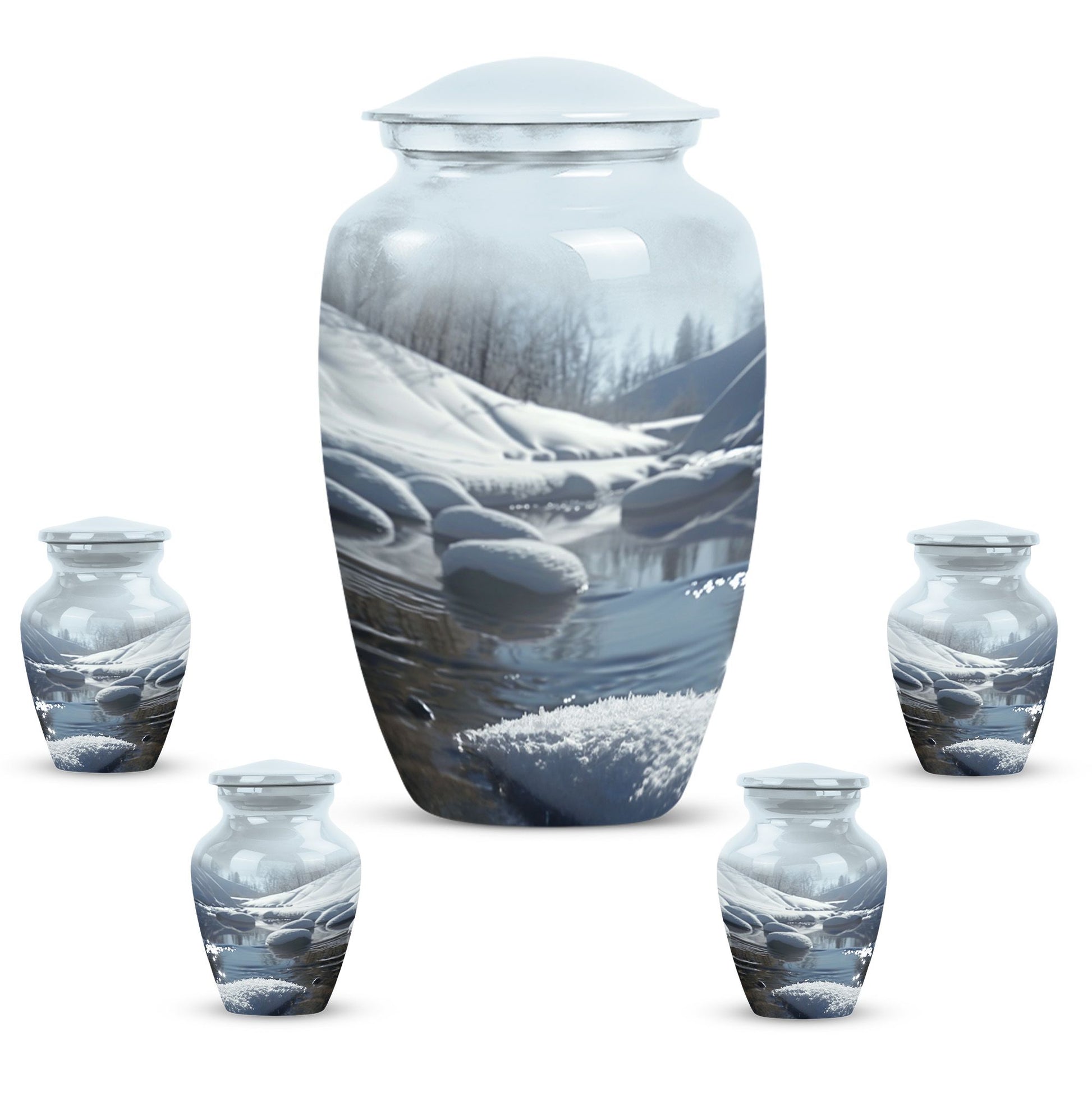 10-inch Aluminum Mountains Urn for ashes.