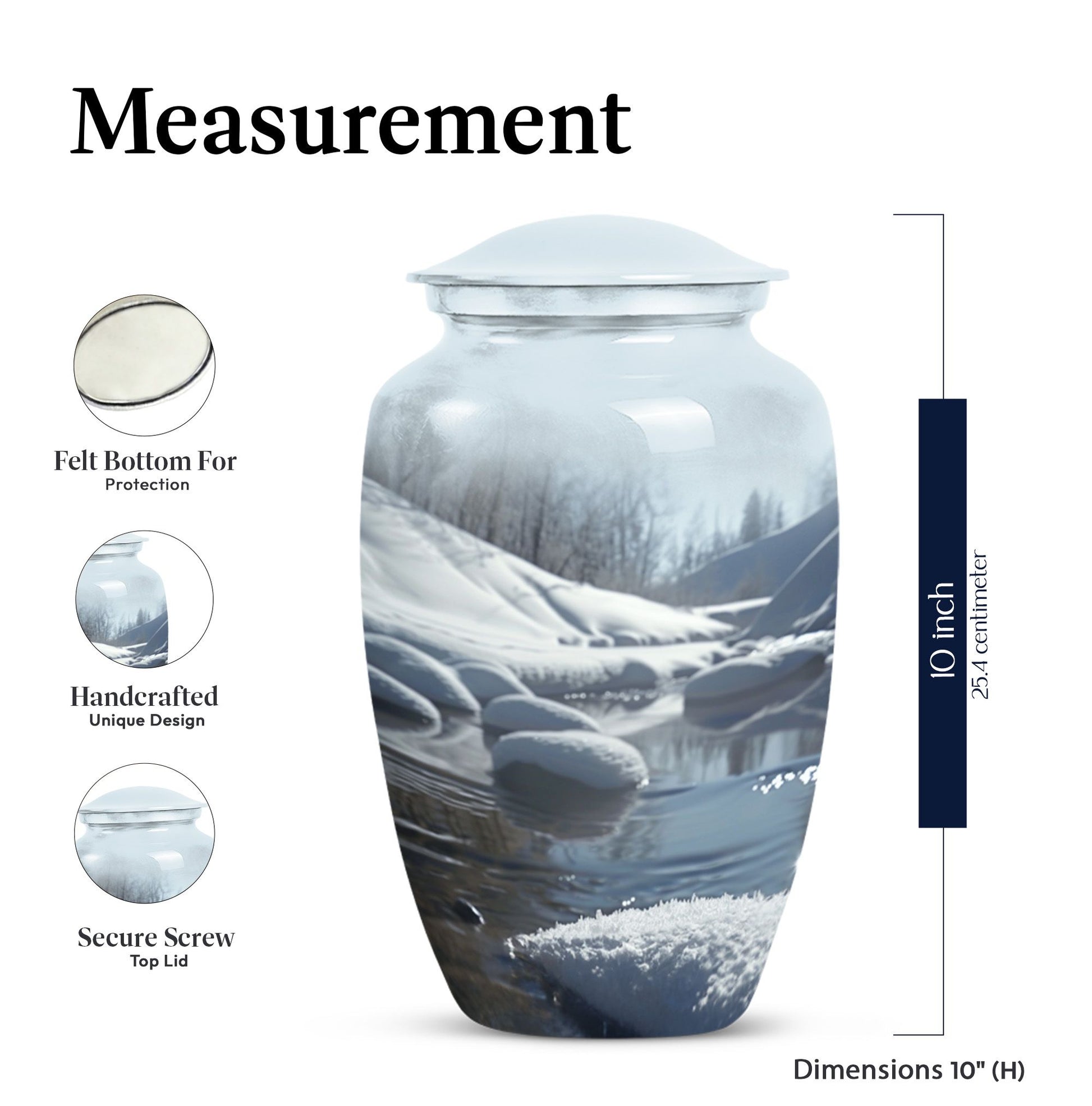 10-inch Aluminum Mountains Urn for ashes.