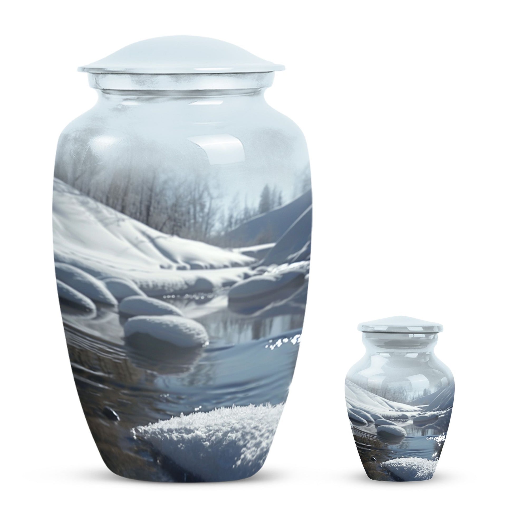 10-inch Aluminum Mountains Urn for ashes.