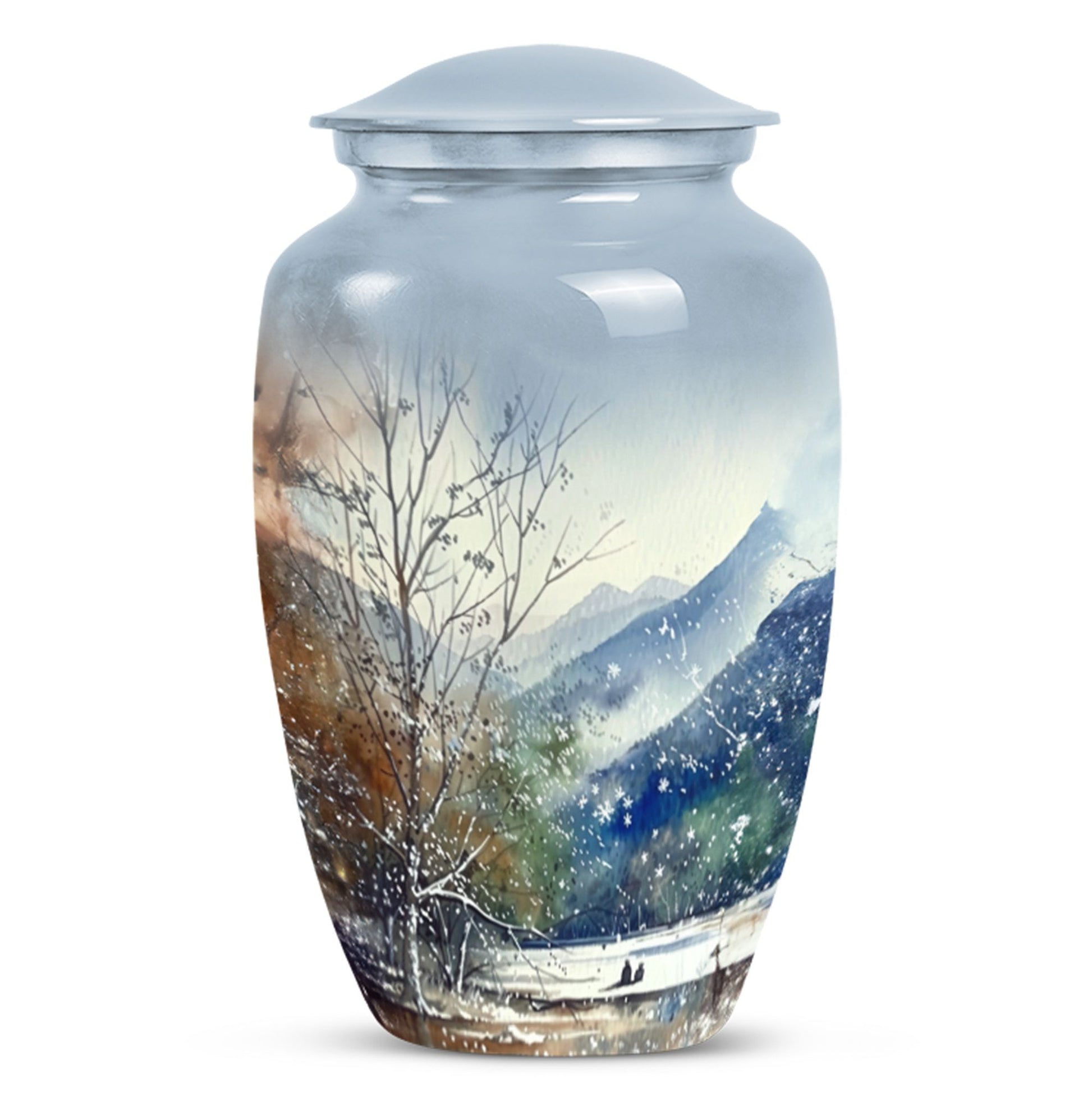 Abstract-themed Mountains Urn.