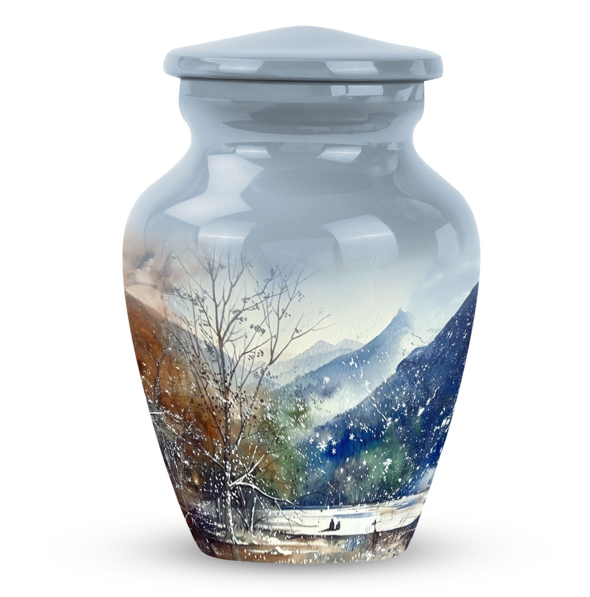 Abstract-themed Mountains Urn.