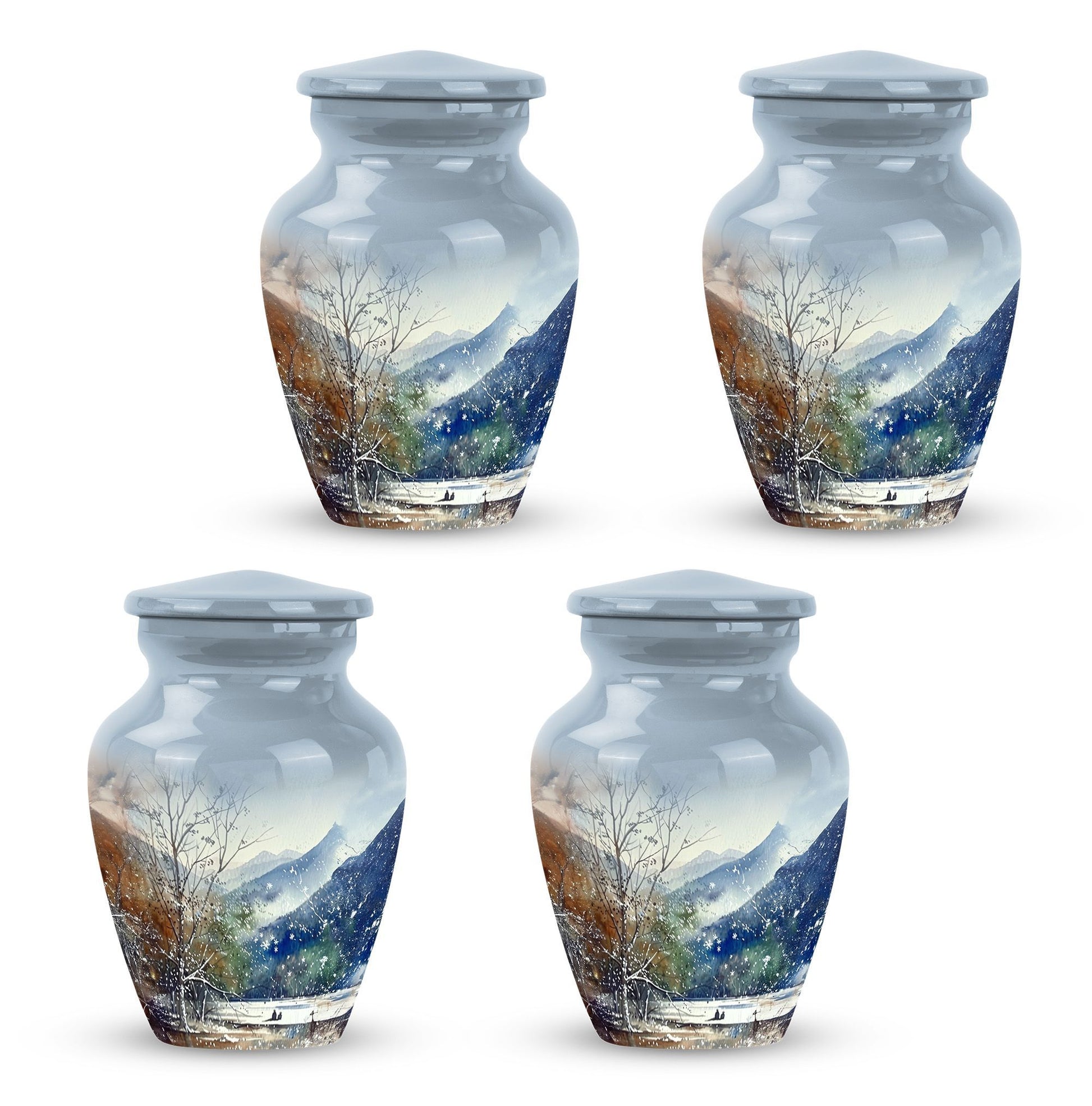 Abstract-themed Mountains Urn.