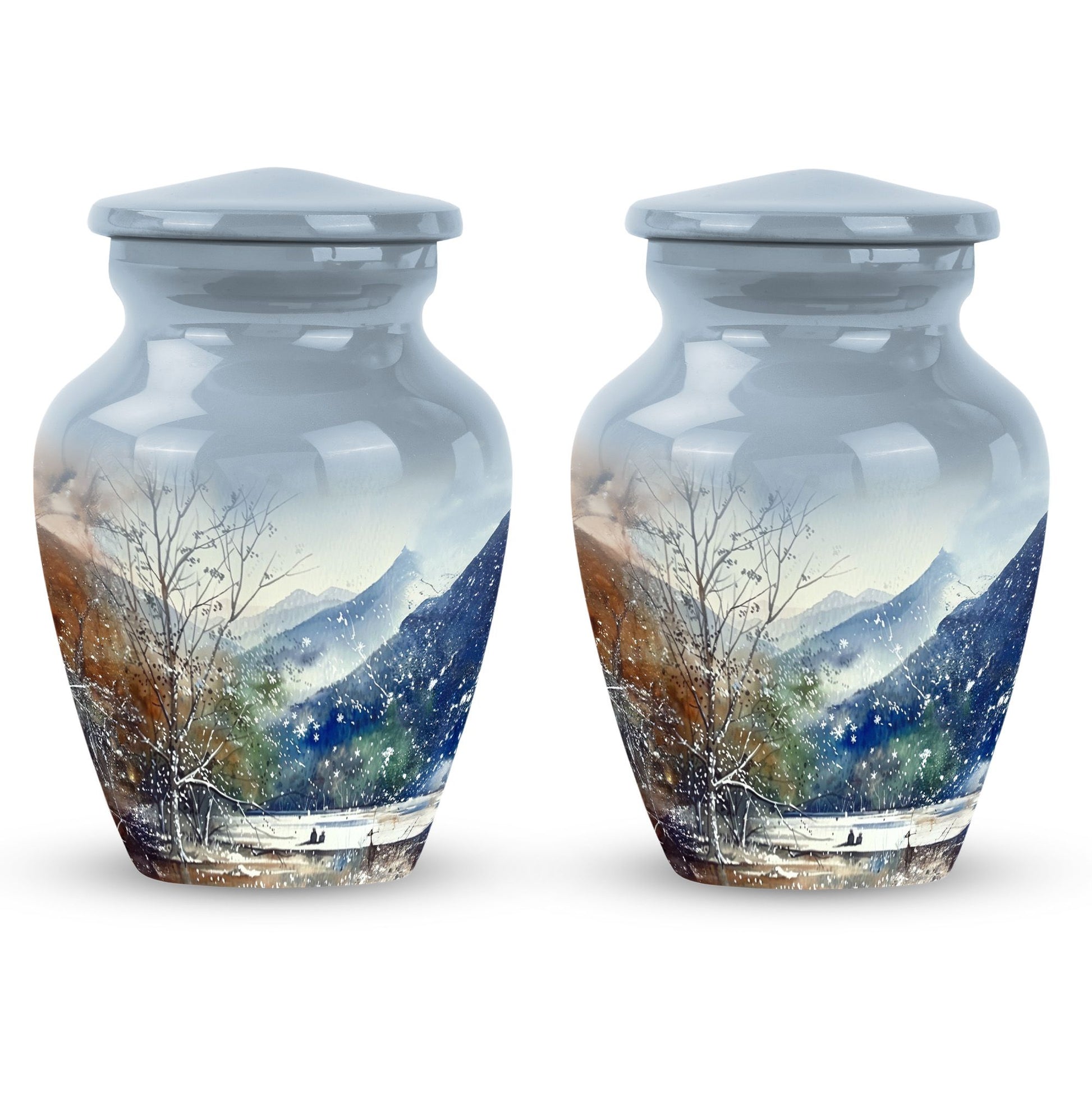 Abstract-themed Mountains Urn.