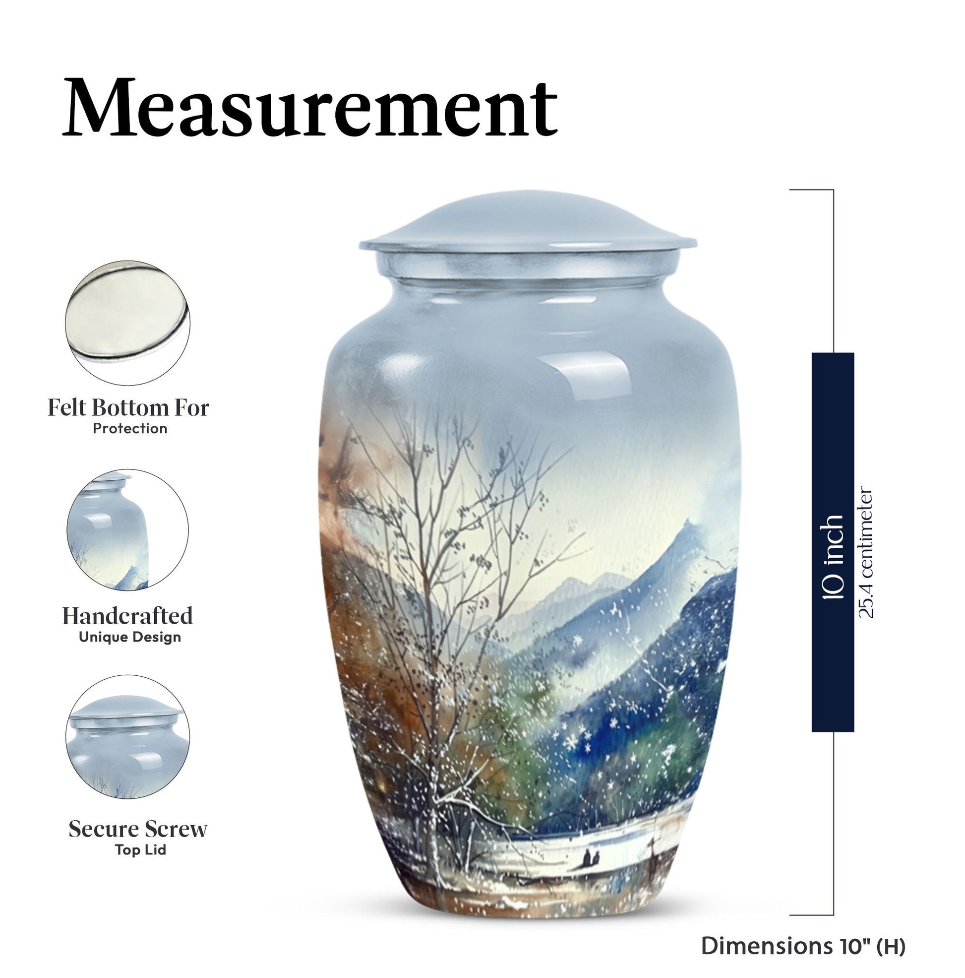 Abstract-themed Mountains Urn.