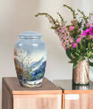 Abstract-themed Mountains Urn.