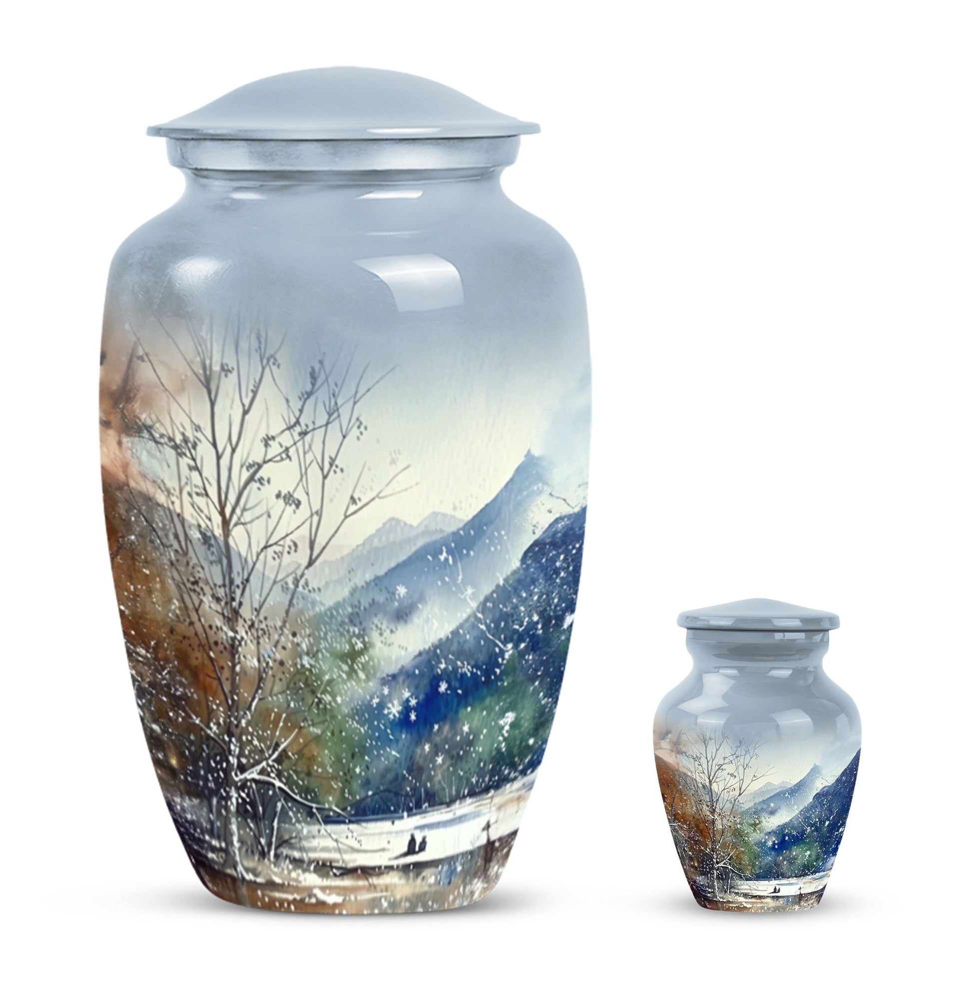 Abstract-themed Mountains Urn.