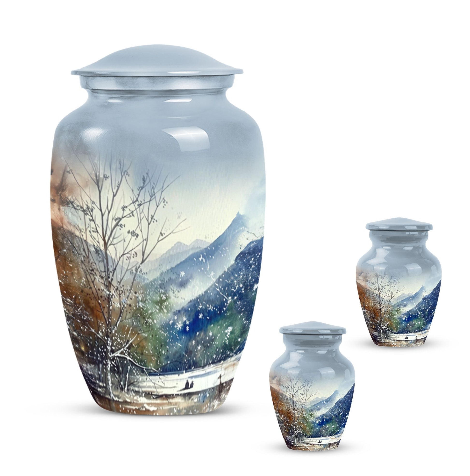 Abstract-themed Mountains Urn.