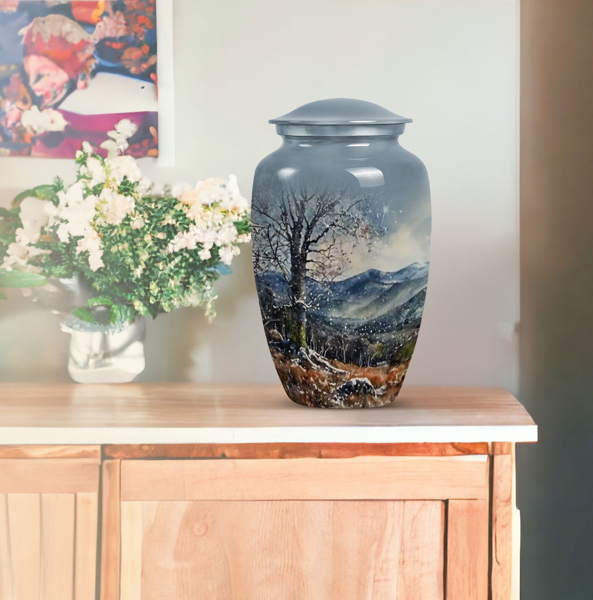 Classic Mountains Urn for adult ashes.