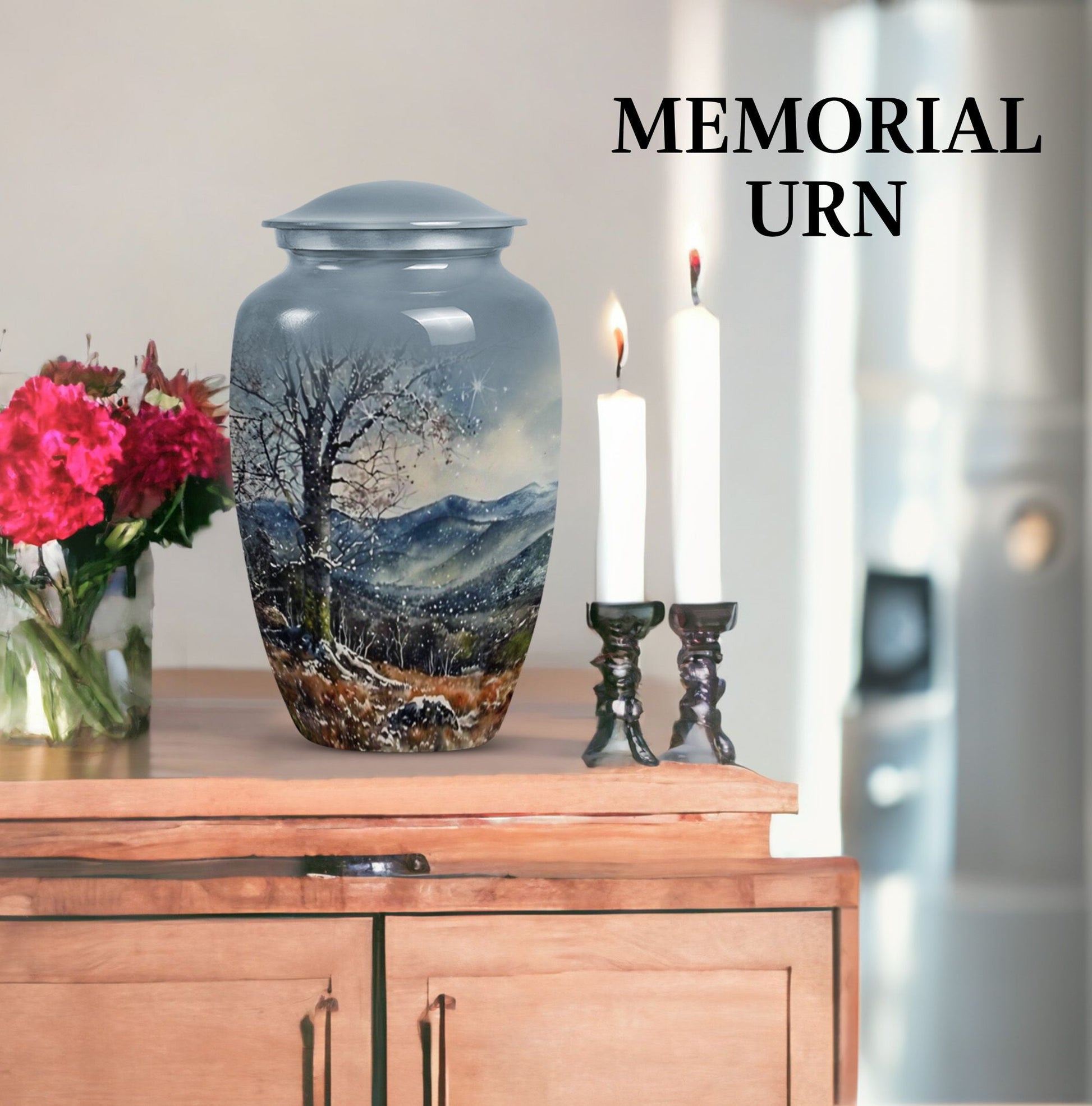 Classic Mountains Urn for adult ashes.