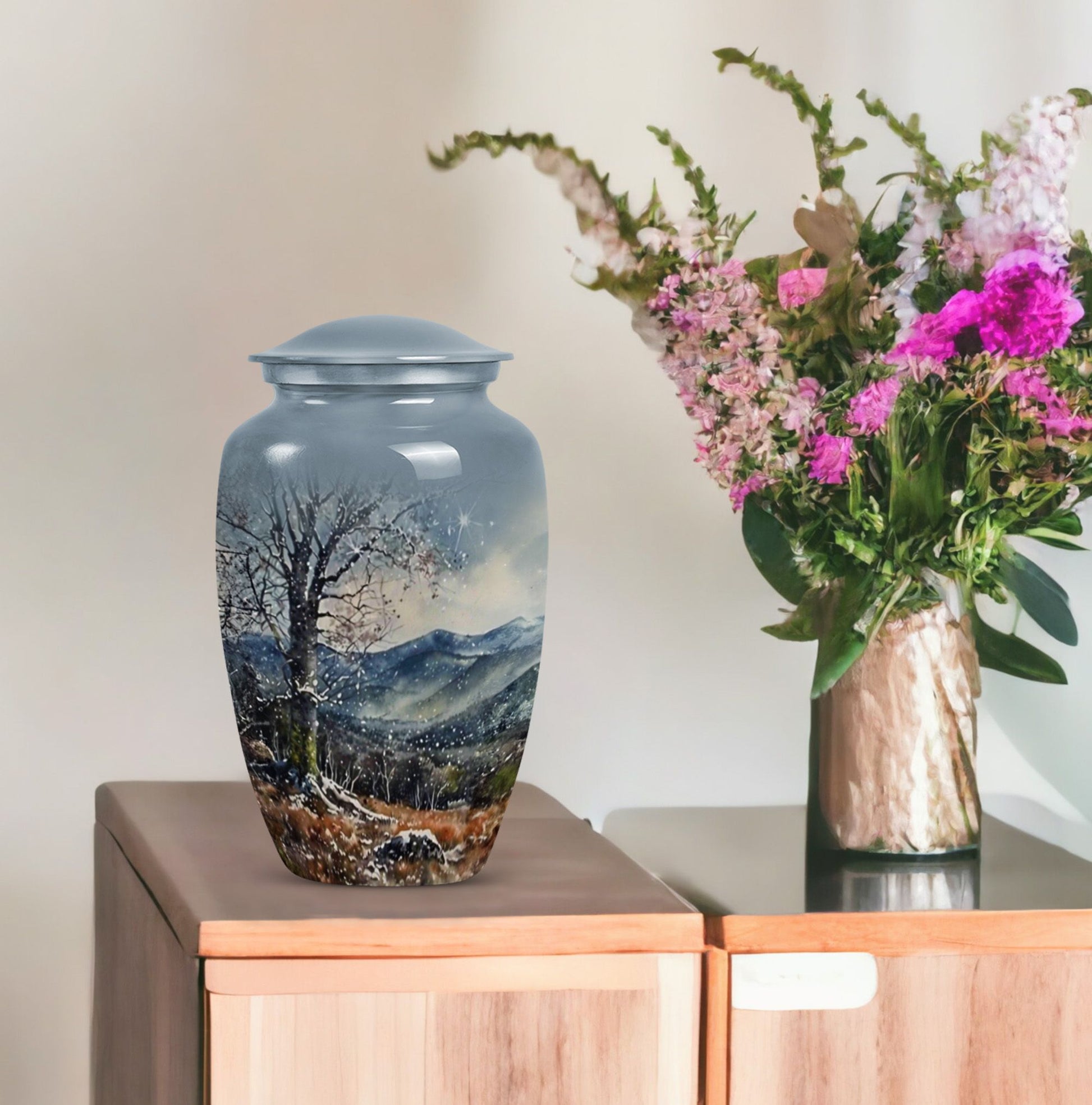 Classic Mountains Urn for adult ashes.