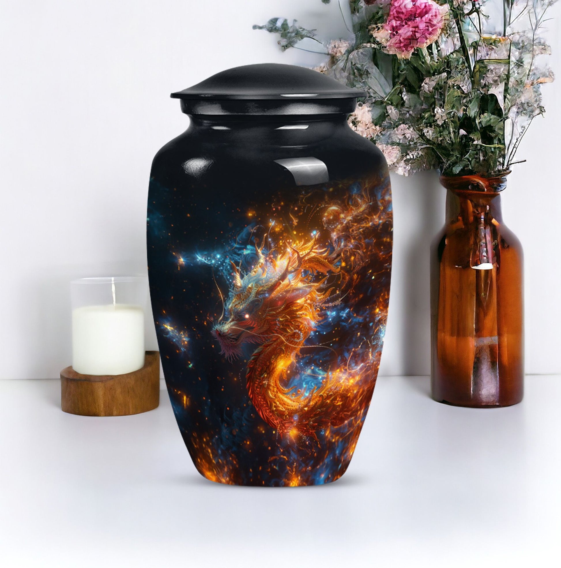 Classic 10-inch abstract dragon urn for adult