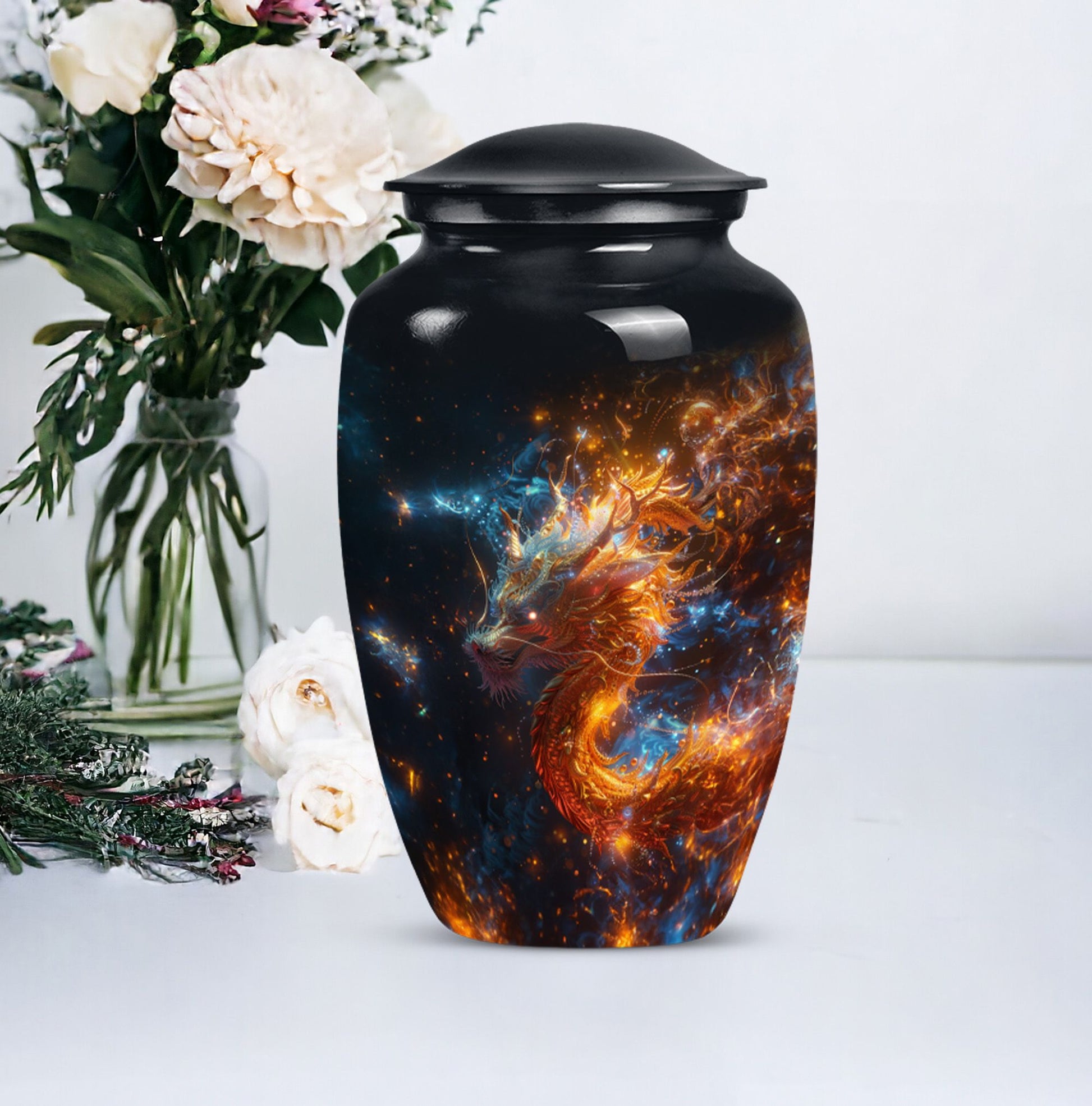 Classic 10-inch abstract dragon urn for adult