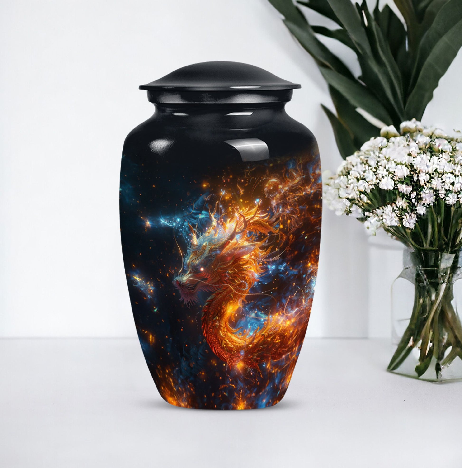 Classic 10-inch abstract dragon urn for adult