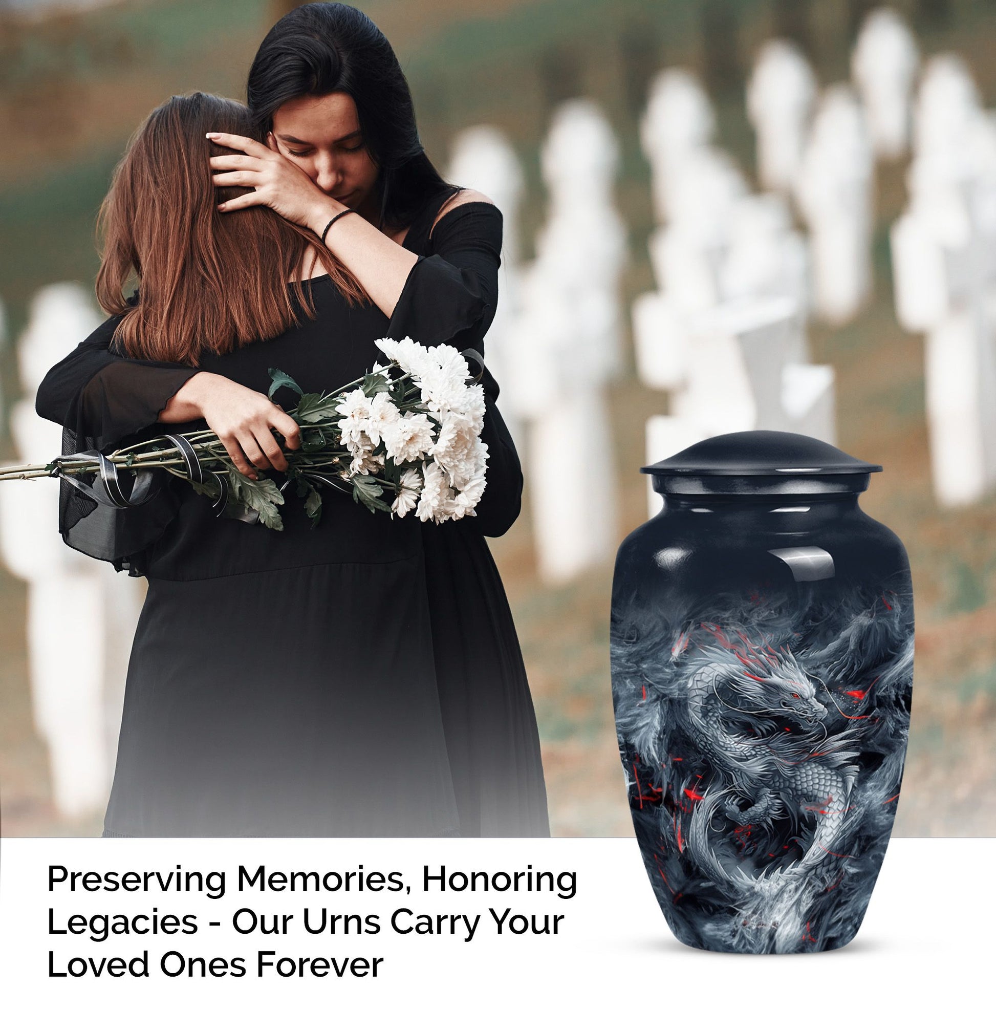 10 inch dragon urn, a classic cremation urn