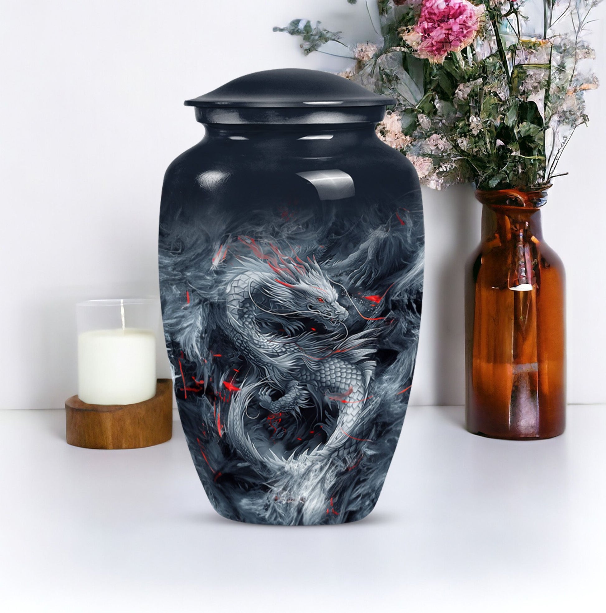 10 inch dragon urn, a classic cremation urn