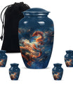 Elegant abstract-design 10-inch dragon urn.