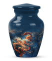 Elegant abstract-design 10-inch dragon urn.