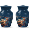 Elegant abstract-design 10-inch dragon urn.