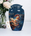 Elegant abstract-design 10-inch dragon urn.