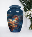 Elegant abstract-design 10-inch dragon urn.