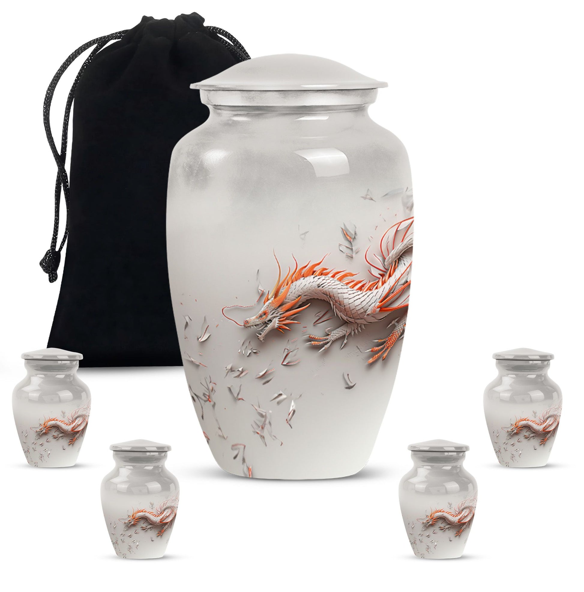 Classic 10-inch dragon Urn, suitable for male adult memorial.