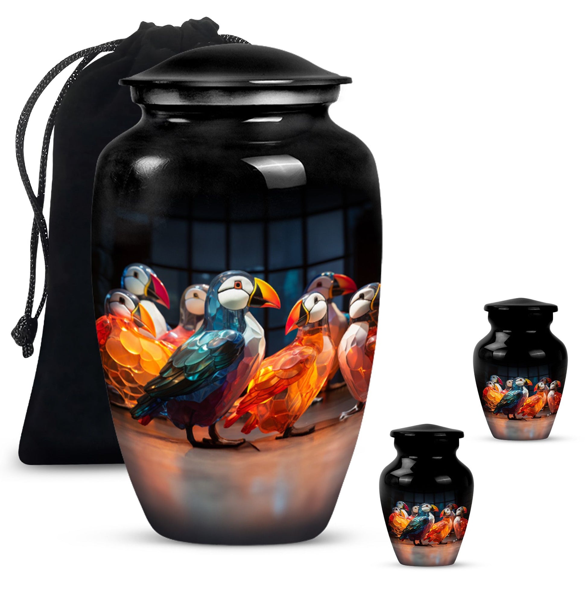 Puffin bird Urn, memorial urn 