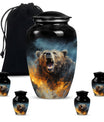 10-inch Grizzly bear Urn, classic aluminium cremation urn