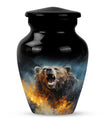 10-inch Grizzly bear Urn, classic aluminium cremation urn