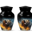 10-inch Grizzly bear Urn, classic aluminium cremation urn