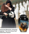 10-inch Grizzly bear Urn, classic aluminium cremation urn