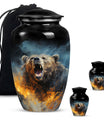 10-inch Grizzly bear Urn, classic aluminium cremation urn