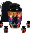 10-inch Grizzly Bear Urn, Classic-style Aluminium Funeral 