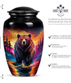 10-inch Grizzly Bear Urn, Classic-style Aluminium Funeral 