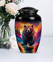 10-inch Grizzly Bear Urn, Classic-style Aluminium Funeral 