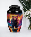 10-inch Grizzly Bear Urn, Classic-style Aluminium Funeral 