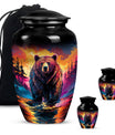 10-inch Grizzly Bear Urn, Classic-style Aluminium Funeral 