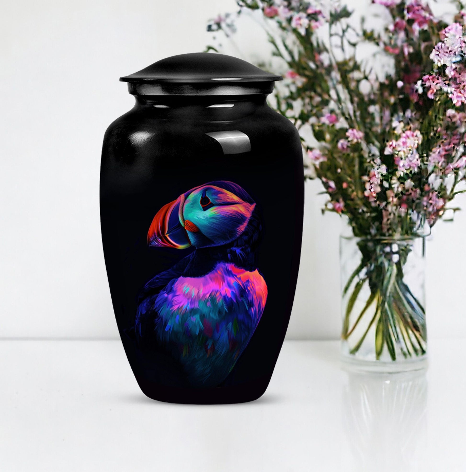 Classic 10-inch Puffin bird urn for cremation ashes