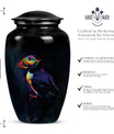 Classic 10-inch Puffin bird urn, handcrafted 