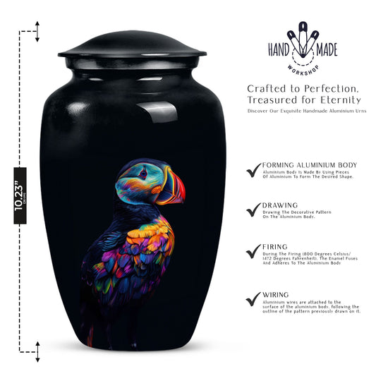 Puffin bird Urn for human ashes