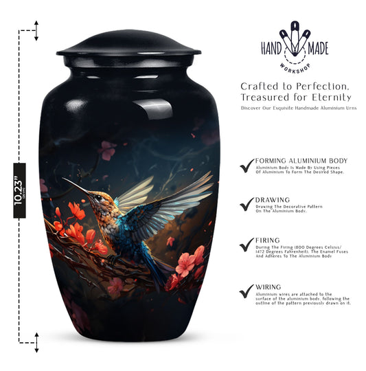 humming bird urn, memorial urn 