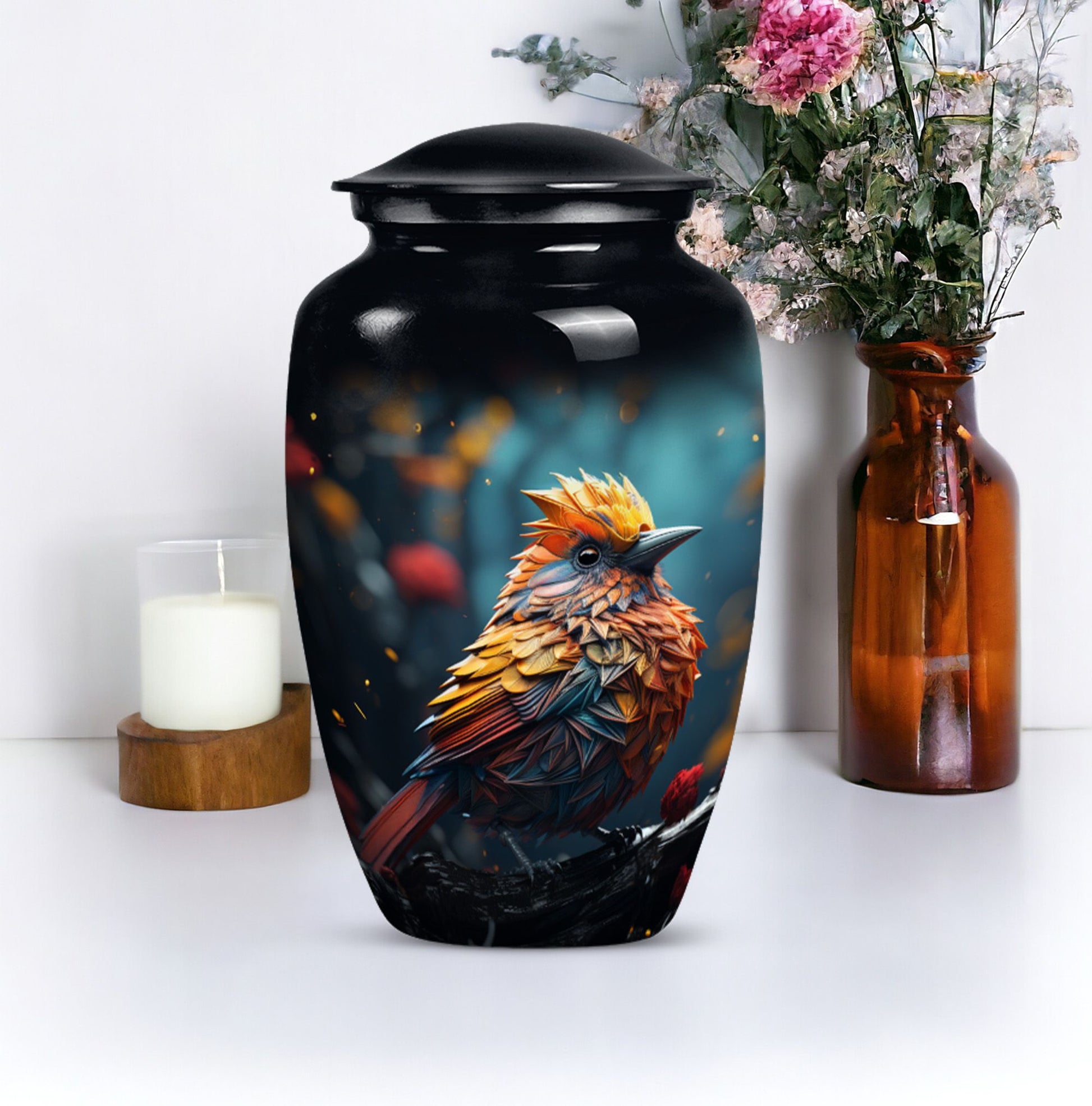 Cardinal Bird Urn 