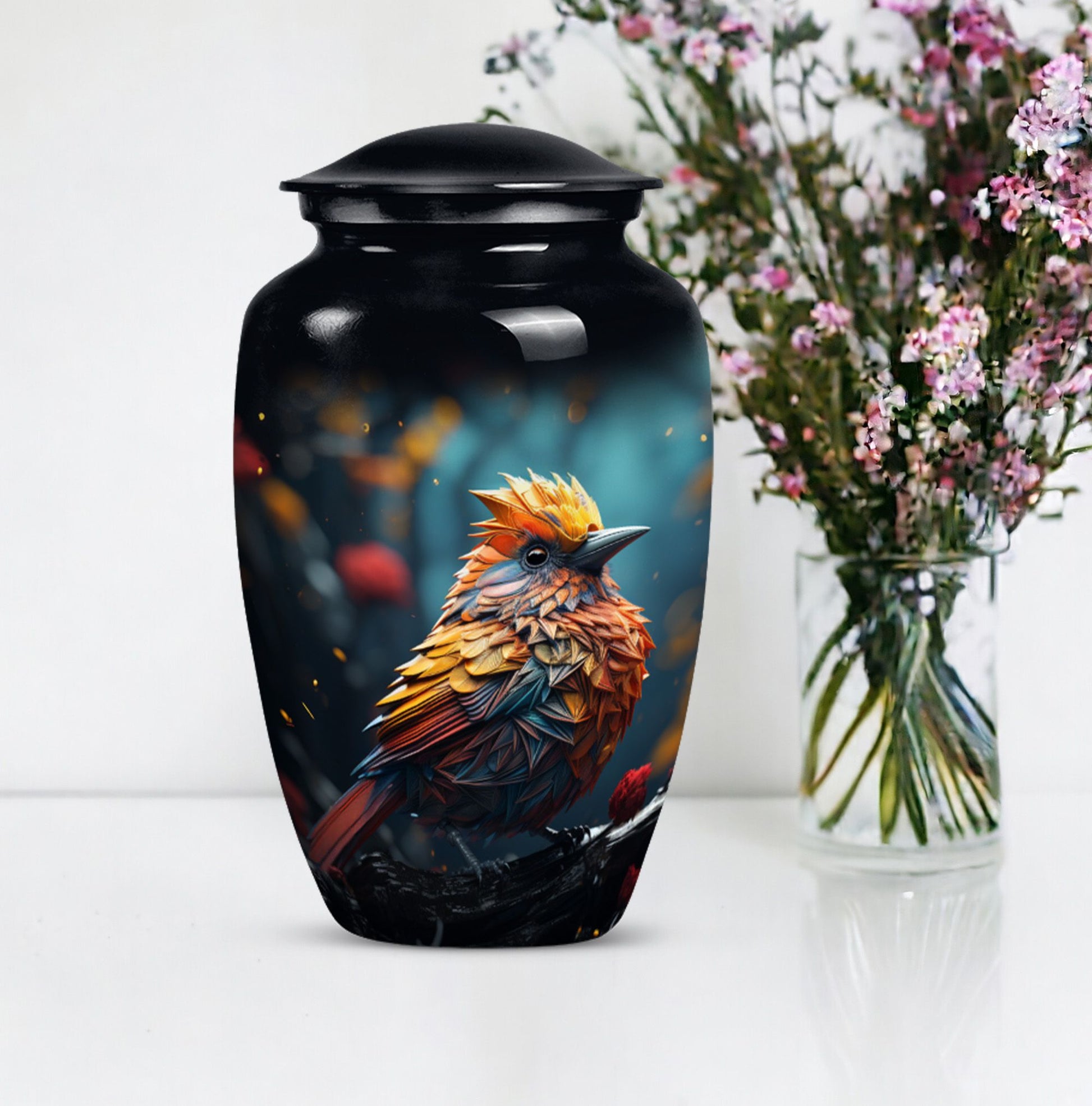 Cardinal Bird Urn 