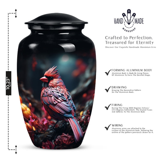 10-inch Classic Cardinal Bird Urn 