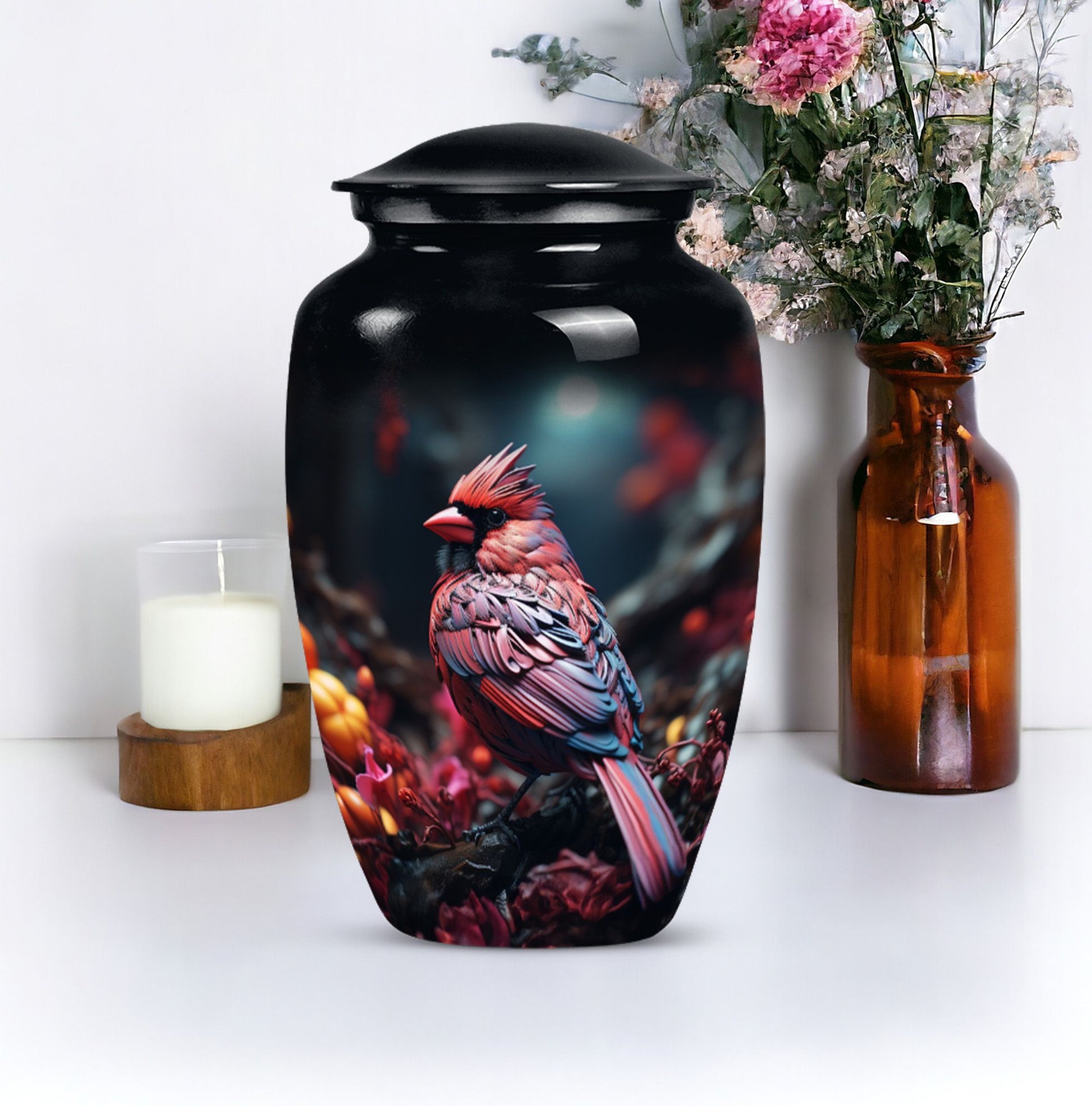 10-inch Classic Cardinal Bird Urn 